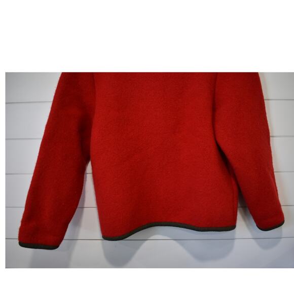 GEIGER Boiled Wool Jacket Blazer Red Sz 40/10 Silver Buttons Classic Academia - Picture 12 of 14